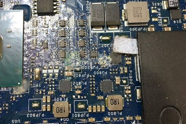 Laptop liquid damage motherboard repairs